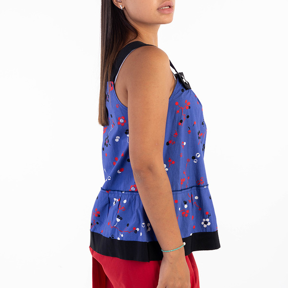 SONIA BY SONIA RYKIEL BLACK, DARK BLUE, RED, WHITE BLOUSE | WOMENS SIZE M - Picture 4 of 5